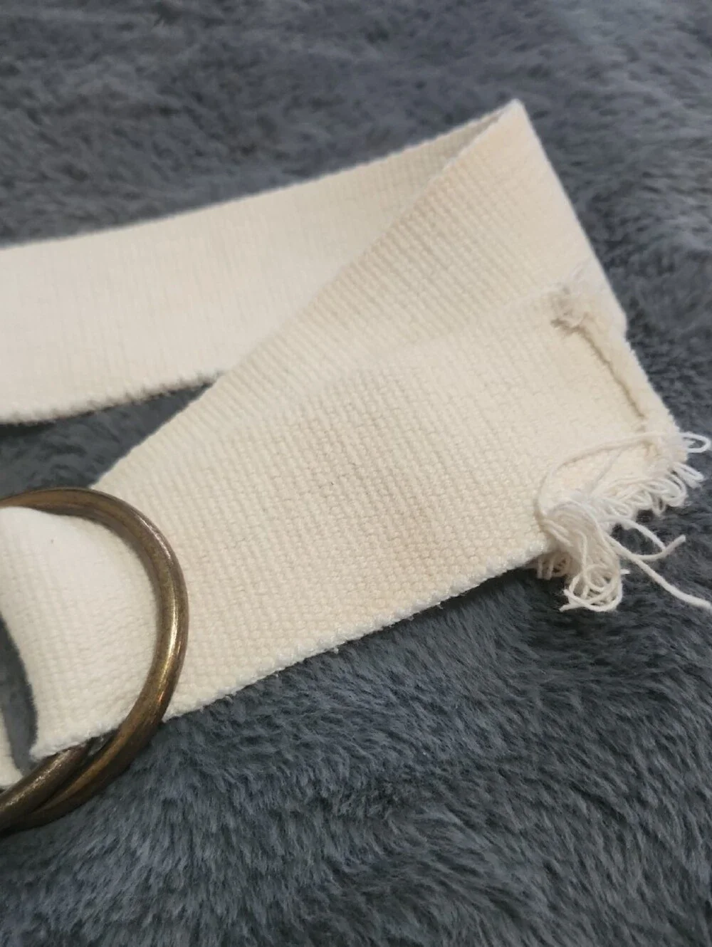 Classic Cream D-Ring Webbing Belt